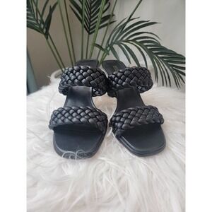 NWT Michael Kors Black Braided Amelia Strappy Mule - Women's Size 8M